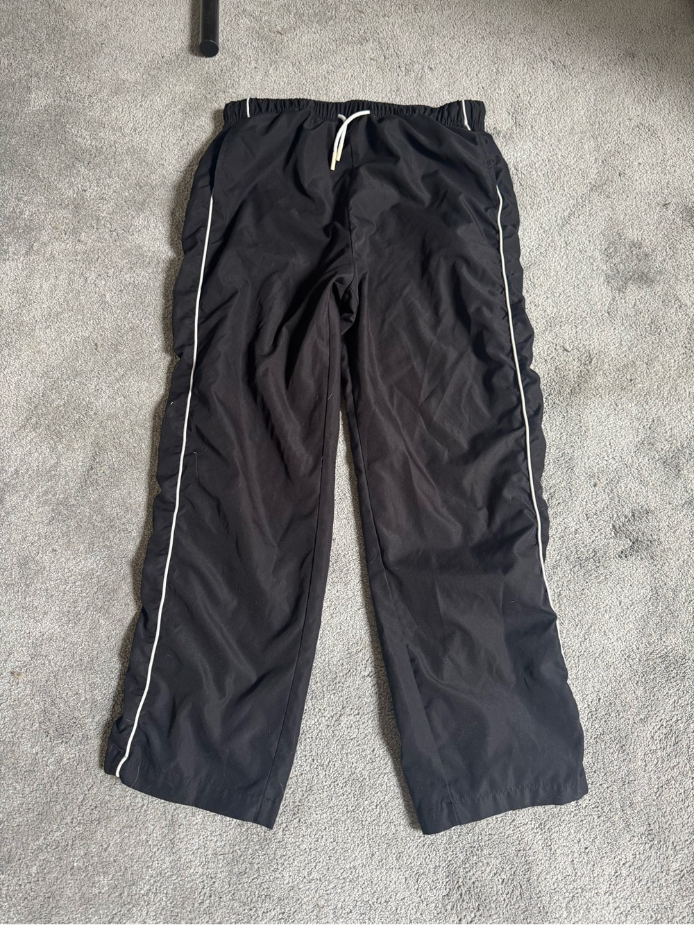 SHEIN Black Jogger Sweatpants with White Piping